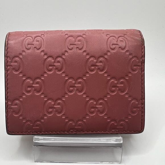 GUC Gucci Cherry Pink GG Bifold Wallet - Picture 2 of 9